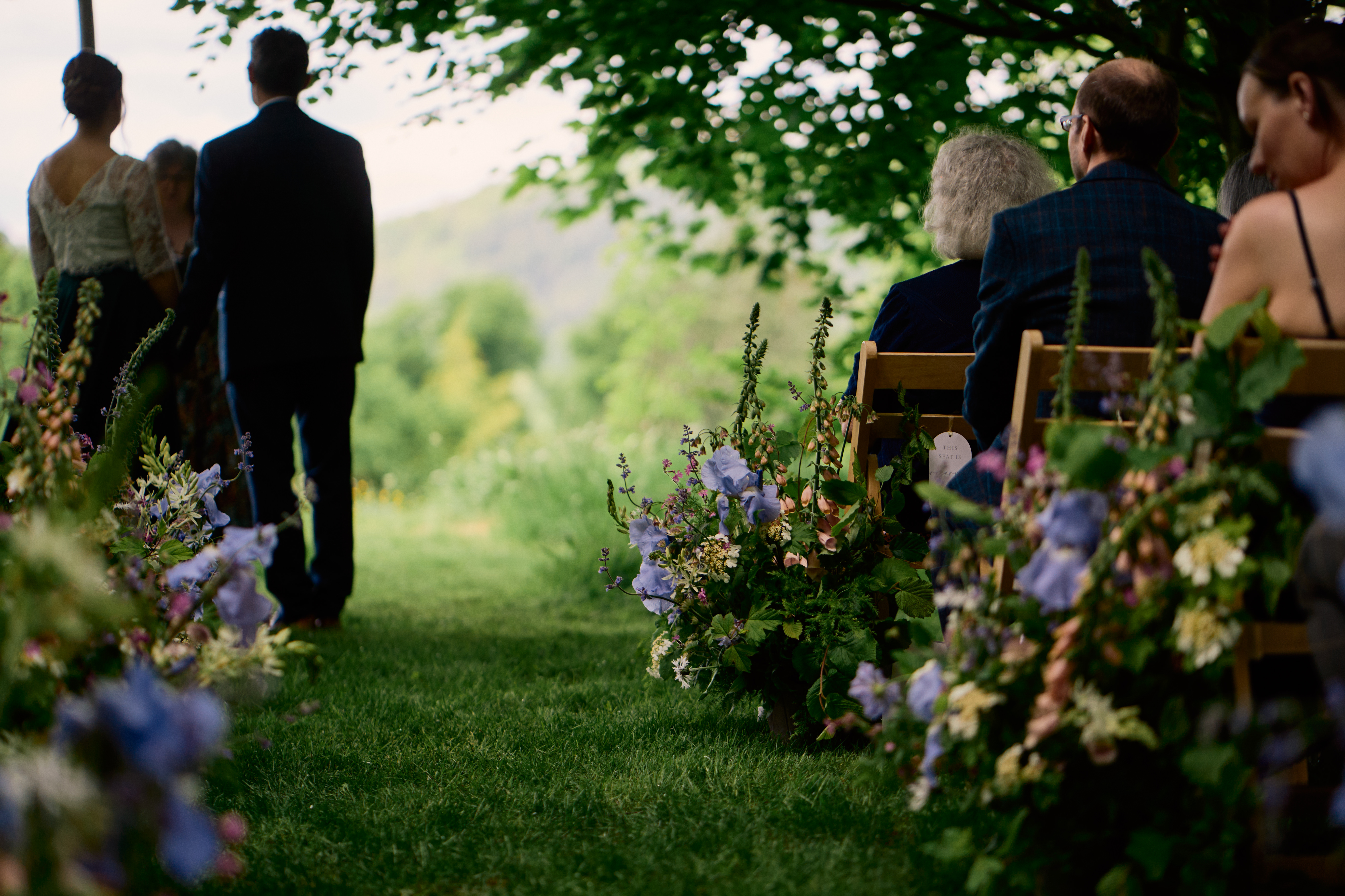 Wedding couple with flowers