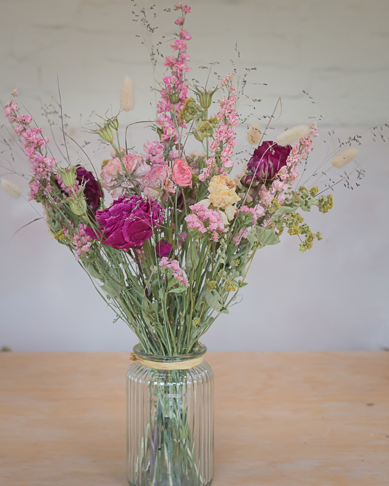 pink dried flowers