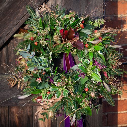 Christmas wreath making